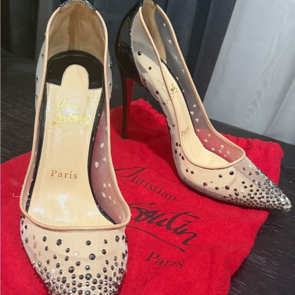CHRISTIAN LOUBOUTIN 
Strass Follies 100 Pumps 37.5 Black - Picture 16 of 16